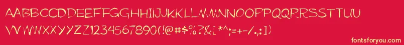 Mufferawgaunt Font – Yellow Fonts on Red Background