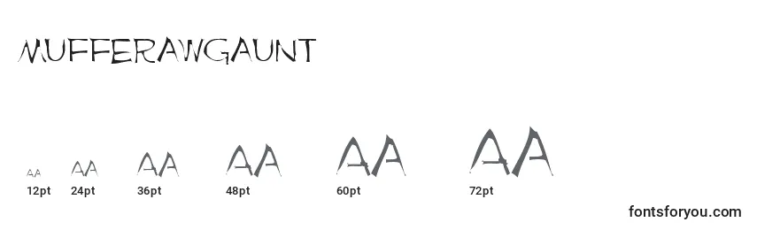 Размеры шрифта Mufferawgaunt