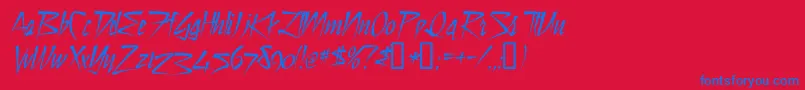 Dsstilltimec Font – Blue Fonts on Red Background