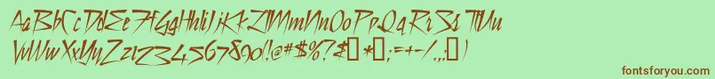 Dsstilltimec Font – Brown Fonts on Green Background
