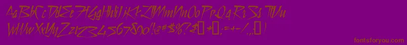 Dsstilltimec-fontti – ruskeat fontit violetilla taustalla