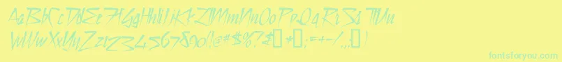 Dsstilltimec Font – Green Fonts on Yellow Background