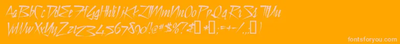 Dsstilltimec-fontti – vaaleanpunaiset fontit oranssilla taustalla