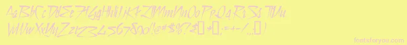 Dsstilltimec Font – Pink Fonts on Yellow Background