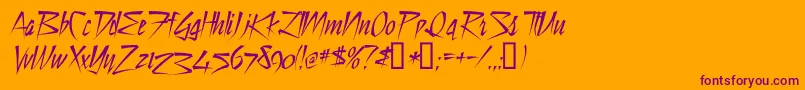 Dsstilltimec Font – Purple Fonts on Orange Background