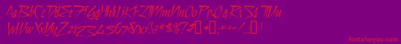 Dsstilltimec Font – Red Fonts on Purple Background