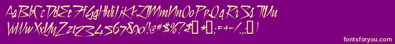 Dsstilltimec Font – Yellow Fonts on Purple Background