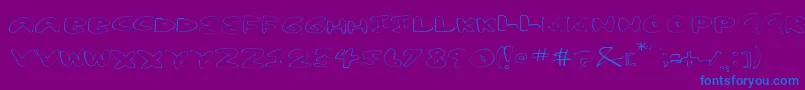 YumNubExtended-Schriftart – Blaue Schriften auf violettem Hintergrund