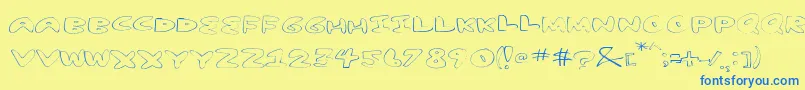 YumNubExtended Font – Blue Fonts on Yellow Background