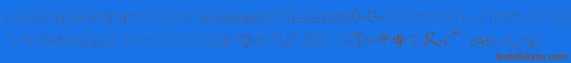 YumNubExtended-Schriftart – Braune Schriften auf blauem Hintergrund