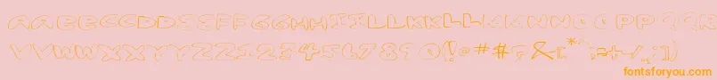 YumNubExtended-Schriftart – Orangefarbene Schriften auf rosa Hintergrund