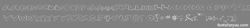 フォントYumNubExtended – 灰色の背景に白い文字