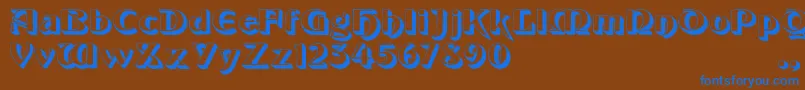 Giotto Font – Blue Fonts on Brown Background