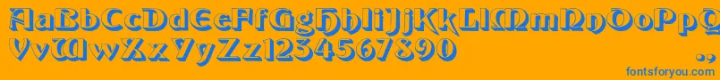 Giotto Font – Blue Fonts on Orange Background