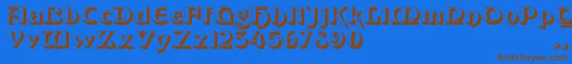 Giotto Font – Brown Fonts on Blue Background