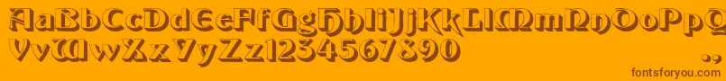 Giotto Font – Brown Fonts on Orange Background