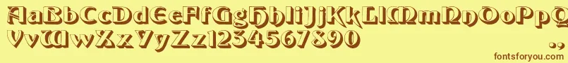 Giotto Font – Brown Fonts on Yellow Background