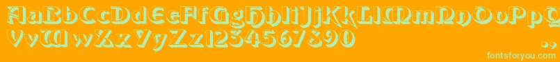 Giotto Font – Green Fonts on Orange Background