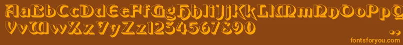 Giotto Font – Orange Fonts on Brown Background