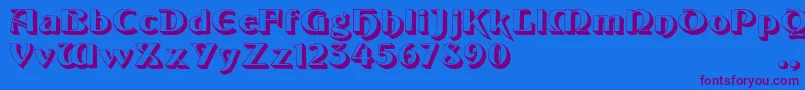 Giotto Font – Purple Fonts on Blue Background