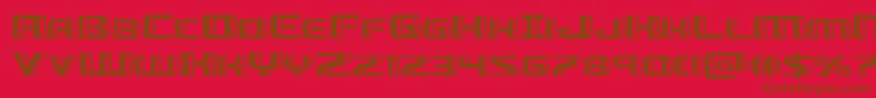 Greasegunexpand-Schriftart – Braune Schriften auf rotem Hintergrund