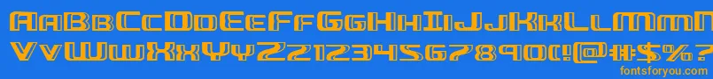 Greasegunexpand Font – Orange Fonts on Blue Background