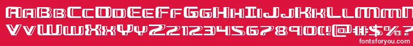 フォントGreasegunexpand – 赤い背景に白い文字