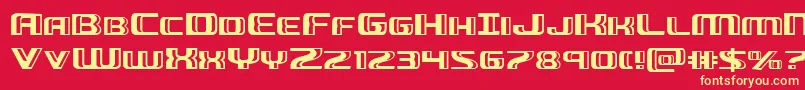 Greasegunexpand-Schriftart – Gelbe Schriften auf rotem Hintergrund