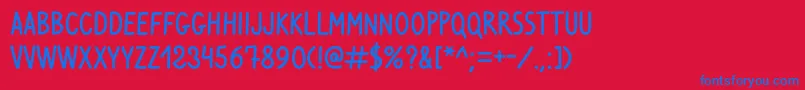 フォントVenturaEdding – 赤い背景に青い文字