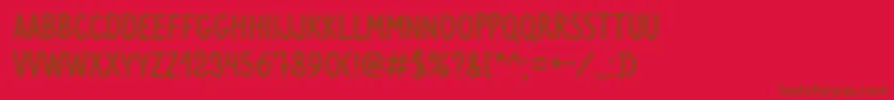 VenturaEdding-Schriftart – Braune Schriften auf rotem Hintergrund