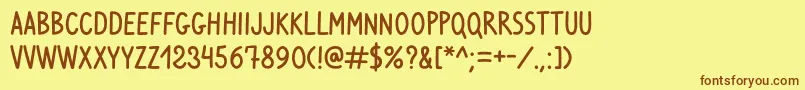 VenturaEdding-Schriftart – Braune Schriften auf gelbem Hintergrund
