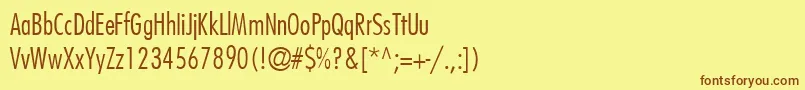 Шрифт KudosLightCondensedSsiExtraLightCondensed – коричневые шрифты на жёлтом фоне