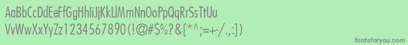 フォントKudosLightCondensedSsiExtraLightCondensed – 緑の背景に灰色の文字