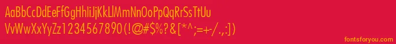 KudosLightCondensedSsiExtraLightCondensed Font – Orange Fonts on Red Background