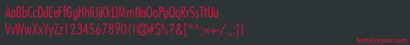 KudosLightCondensedSsiExtraLightCondensed-fontti – punaiset fontit mustalla taustalla