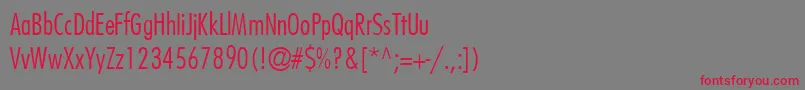 KudosLightCondensedSsiExtraLightCondensed-fontti – punaiset fontit harmaalla taustalla