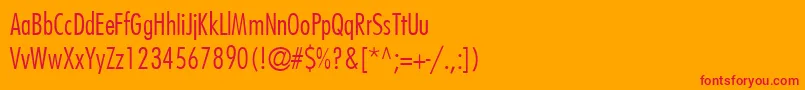 KudosLightCondensedSsiExtraLightCondensed Font – Red Fonts on Orange Background