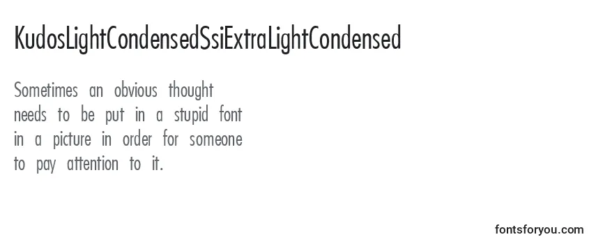 KudosLightCondensedSsiExtraLightCondensed-fontti
