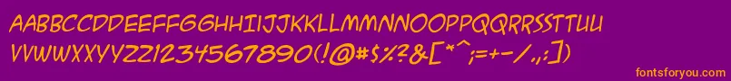 AcmesecretagentbbItal Font – Orange Fonts on Purple Background