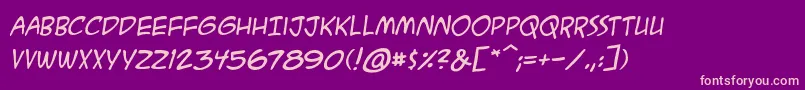 AcmesecretagentbbItal Font – Pink Fonts on Purple Background