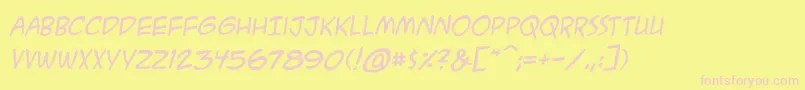 AcmesecretagentbbItal-Schriftart – Rosa Schriften auf gelbem Hintergrund