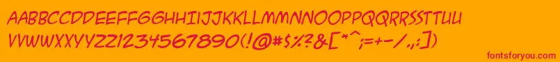 AcmesecretagentbbItal Font – Red Fonts on Orange Background