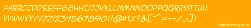 AcmesecretagentbbItal Font – Yellow Fonts on Orange Background