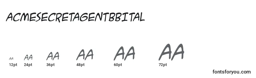Размеры шрифта AcmesecretagentbbItal