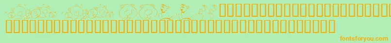 KrScrappinBears Font – Orange Fonts on Green Background
