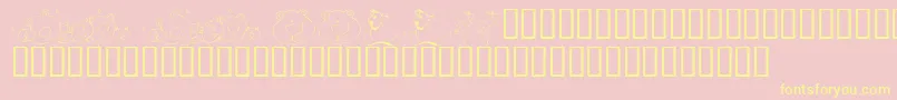 KrScrappinBears-Schriftart – Gelbe Schriften auf rosa Hintergrund