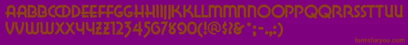 Lakewobegonnf-Schriftart – Braune Schriften auf violettem Hintergrund