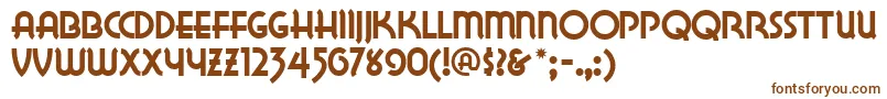 Lakewobegonnf-fontti – ruskeat fontit valkoisella taustalla
