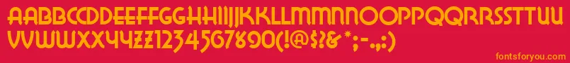 Lakewobegonnf Font – Orange Fonts on Red Background