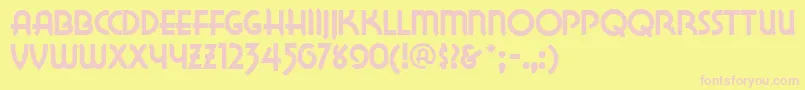 Lakewobegonnf-fontti – vaaleanpunaiset fontit keltaisella taustalla